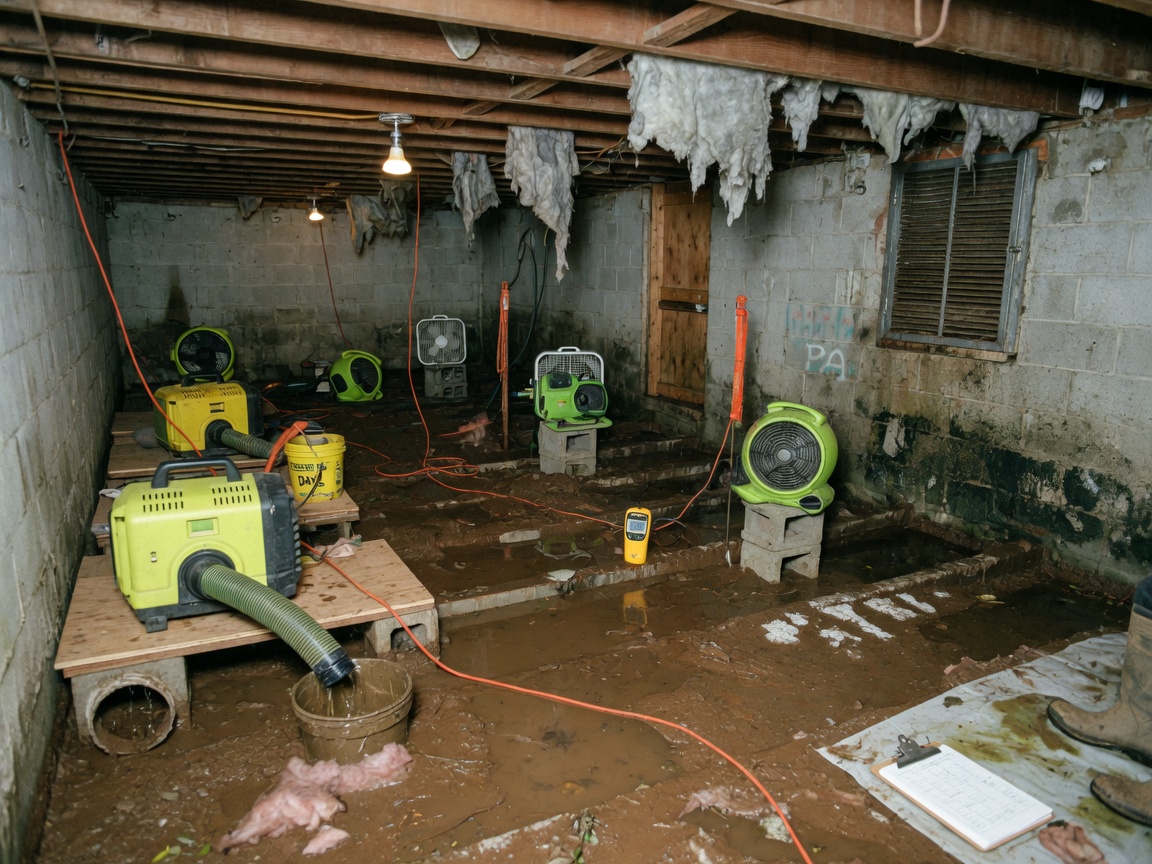 Cost Factors for Drying Out a Flooded North Hills Crawl Space